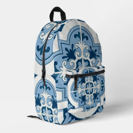 Classic Portuguese  Blue and White Mediterranean P Bedruckter Rucksack