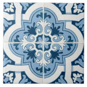 Classic Portuguese Blue and White Mediterranean P Fliese (Vorderseite)