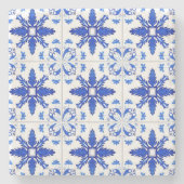 Classic Portuguese Tile Pattern Blue White Steinuntersetzer (Vorderseite)
