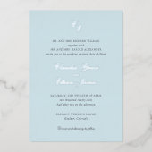 Classic Powder Blue Monogram Elegant Wedding Folieneinladung (Vorderseite)