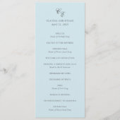 Classic Powder Blue Monogram Elegant Wedding Programm (Vorderseite)