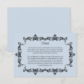 Classic Powder Blue Ornately Framed Wedding Begleitkarte (Vorne/Hinten)