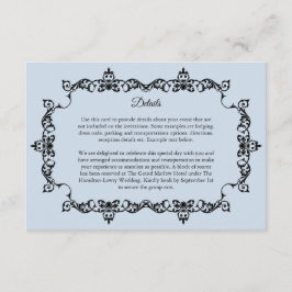 Classic Powder Blue Ornately Framed Wedding Begleitkarte