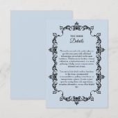 Classic Powder Blue Ornately Framed Wedding Begleitkarte (Vorne/Hinten)