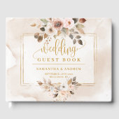 Classic Powder Pink Gold Frame Wedding Gästebuch (Vorderseite)