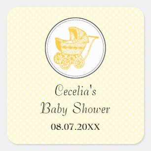 Classic Pram Baby Shower Sticker