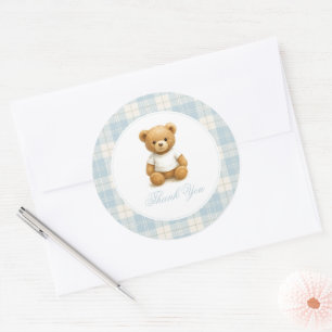 Classic Preppy Bear Baby Dusche Vielen Dank Runder Aufkleber