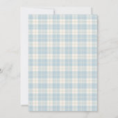 Classic Preppy Bear Blue Kariert Baby Shower Invit Einladung (Rückseite)