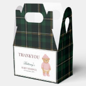 Classic Preppy Bear Designer Plaid Baby Shower Geschenkschachtel (Geöffnet)