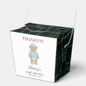 Classic Preppy Bear Designer Plaid Baby Shower Geschenkschachtel (Vorderseite)