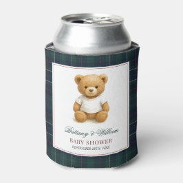 Classic Preppy Bear Green Kariert Baby Dusche Dosenkühler