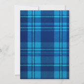 Classic Preppy Blue Kariert Teddy Bear Baby Dusche Einladung (Rückseite)