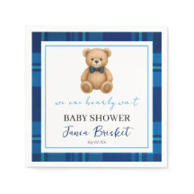 Classic Preppy Blue Kariert Teddy Bear Baby Dusche
