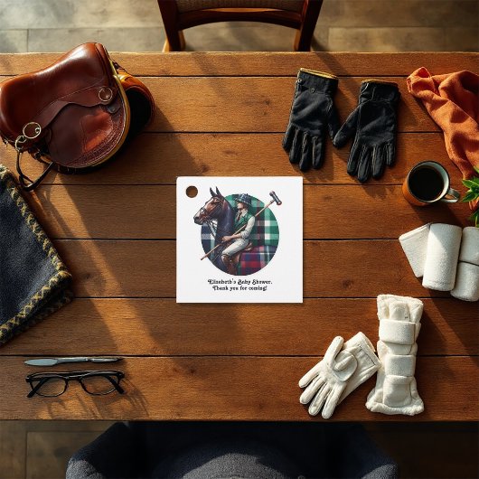 Classic Preppy Charm Baby Shower Geschenkanhänger