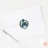 Classic Preppy Charm Monogram Runder Aufkleber (Umschlag)