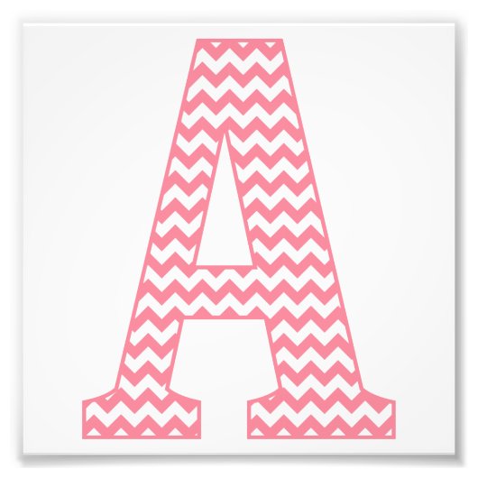 Classic Preppy Pink Zickzack Letter A Monogram Fotodruck (Vorne)