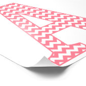 Classic Preppy Pink Zickzack Letter A Monogram Fotodruck (Ecke)
