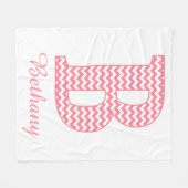 Classic Preppy Pink Zickzack Letter B Monogram Bab Fleecedecke (Vorderseite (Horizontal))
