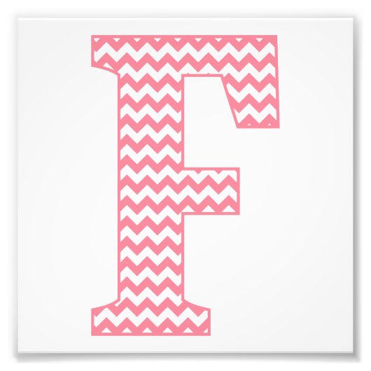 Classic Preppy Pink Zickzack Letter F Monogram Fotodruck (Vorne)