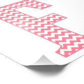 Classic Preppy Pink Zickzack Letter F Monogram Fotodruck (Ecke)