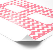 Classic Preppy Pink Zickzack Letter H Monogram Fotodruck (Ecke)