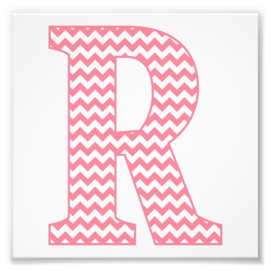 Classic Preppy Pink Zickzack Letter R Monogram Fotodruck (Vorne)