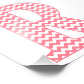 Classic Preppy Pink Zickzack Letter R Monogram Fotodruck (Ecke)