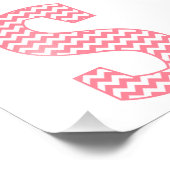 Classic Preppy Pink Zickzack Letter S Monogram Fotodruck (Ecke)
