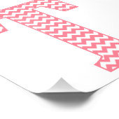Classic Preppy Pink Zickzack Letter T Monogram Fotodruck (Ecke)