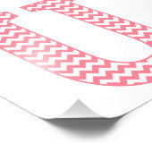 Classic Preppy Pink Zickzack Letter U Monogram Fotodruck (Ecke)