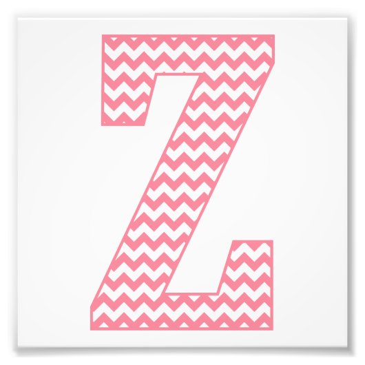 Classic Preppy Pink Zickzack Letter Z Monogram Fotodruck (Vorne)