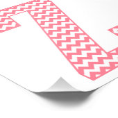 Classic Preppy Pink Zickzack Letter Z Monogram Fotodruck (Ecke)