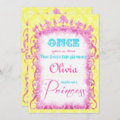 Classic Princess Party Invites Einladung (Vorne/Hinten)