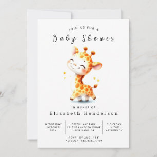 Classic Printable Giraffe Baby Dusche Einladung
