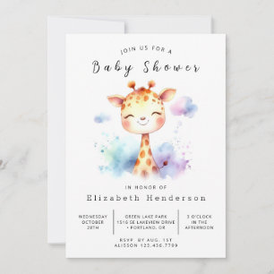Classic Printable Giraffe Baby Dusche Einladung