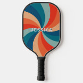 Classic Psychedelic Retro Swirl Muster Pickleball Schläger (Rückseite)