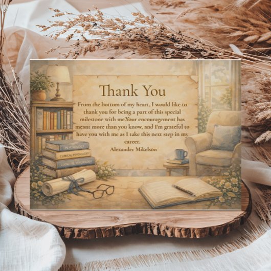 Classic Psychology Graduation Dankeskarte