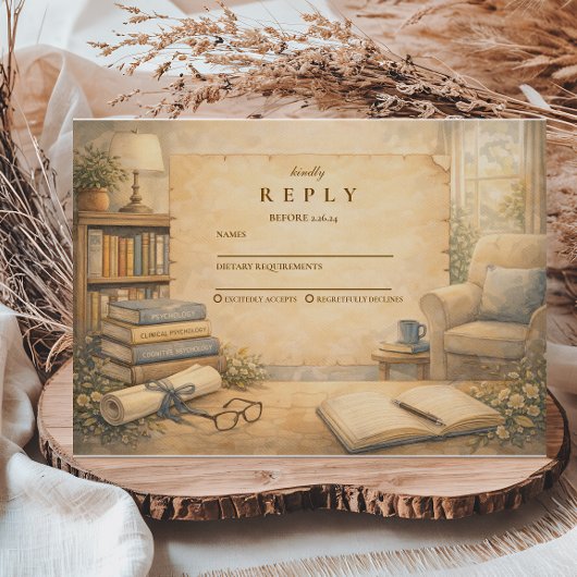 Classic Psychology Graduation RSVP Karte