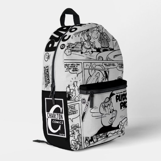 Classic PUDGY PIG Backpack Bedruckter Rucksack (Rückseitige Ecke links)