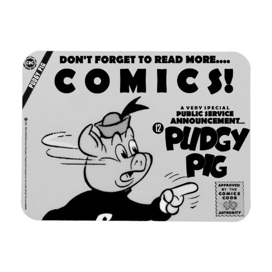 Classic PUDGY PIG (P.S.A.) Magnet (Horizontal)