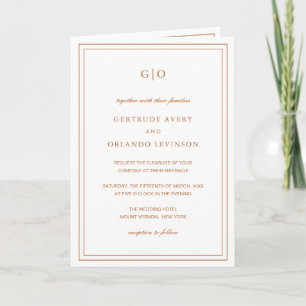 Classic Pumpkin Orange Elegante Wedding Einladung