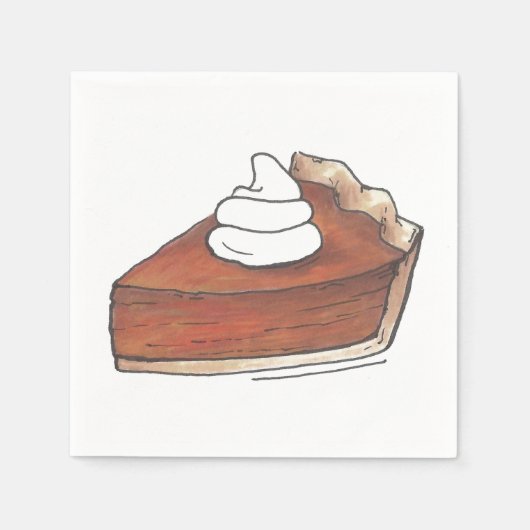 Classic Pumpkin Pie Slice Erntedank Dinner Food Serviette (Vorderseite)
