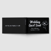 Classic Pure Black Floral Sketch Foil Gästebuch (Voll)