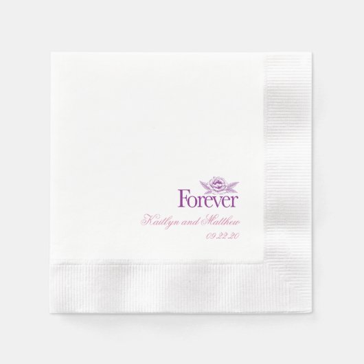 Classic Purpl Pur Wedding Floral Serviette (Vorderseite)