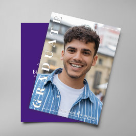 Classic Purple Graduation Party Announcement Card Einladung