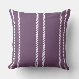 Classic Purple Plum with Stripes Throw Pillow Kissen