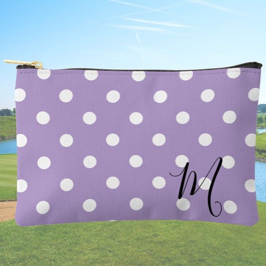 Classic Purple Polka Dots Pattern Makeup or Zubehörtasche