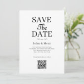 Classic QR Code Photo Wedding Save The Date Einladung (Stehend Vorderseite)