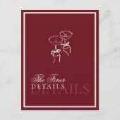 Classic QR Code Wedding Details Deep Red Old Money Begleitkarte (Rückseite)