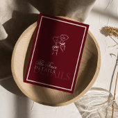 Classic QR Code Wedding Details Deep Red Old Money Begleitkarte